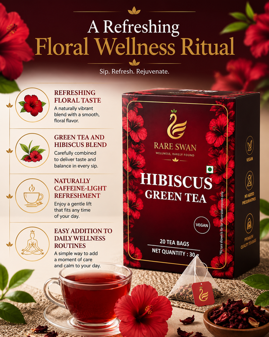 Rare Swan Hibiscus Green Tea for Refreshing Daily Wellness