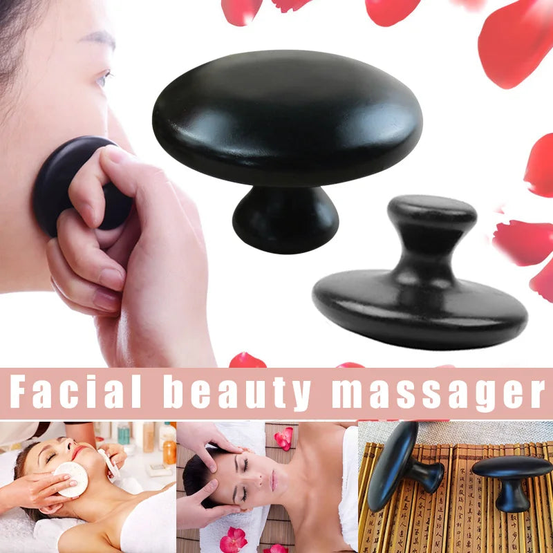 NNEOBA Smooth Lava Basalt Massage Stone Hot & Cold Therapy 4pcs Black