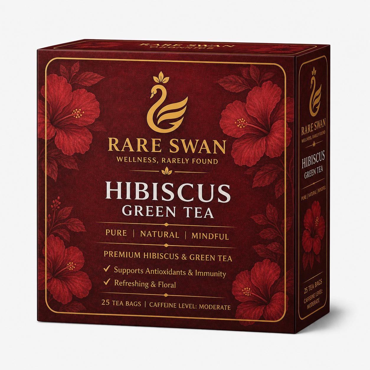 Rare Swan Hibiscus Green Tea 100g | Floral & Refreshing Tea Blend