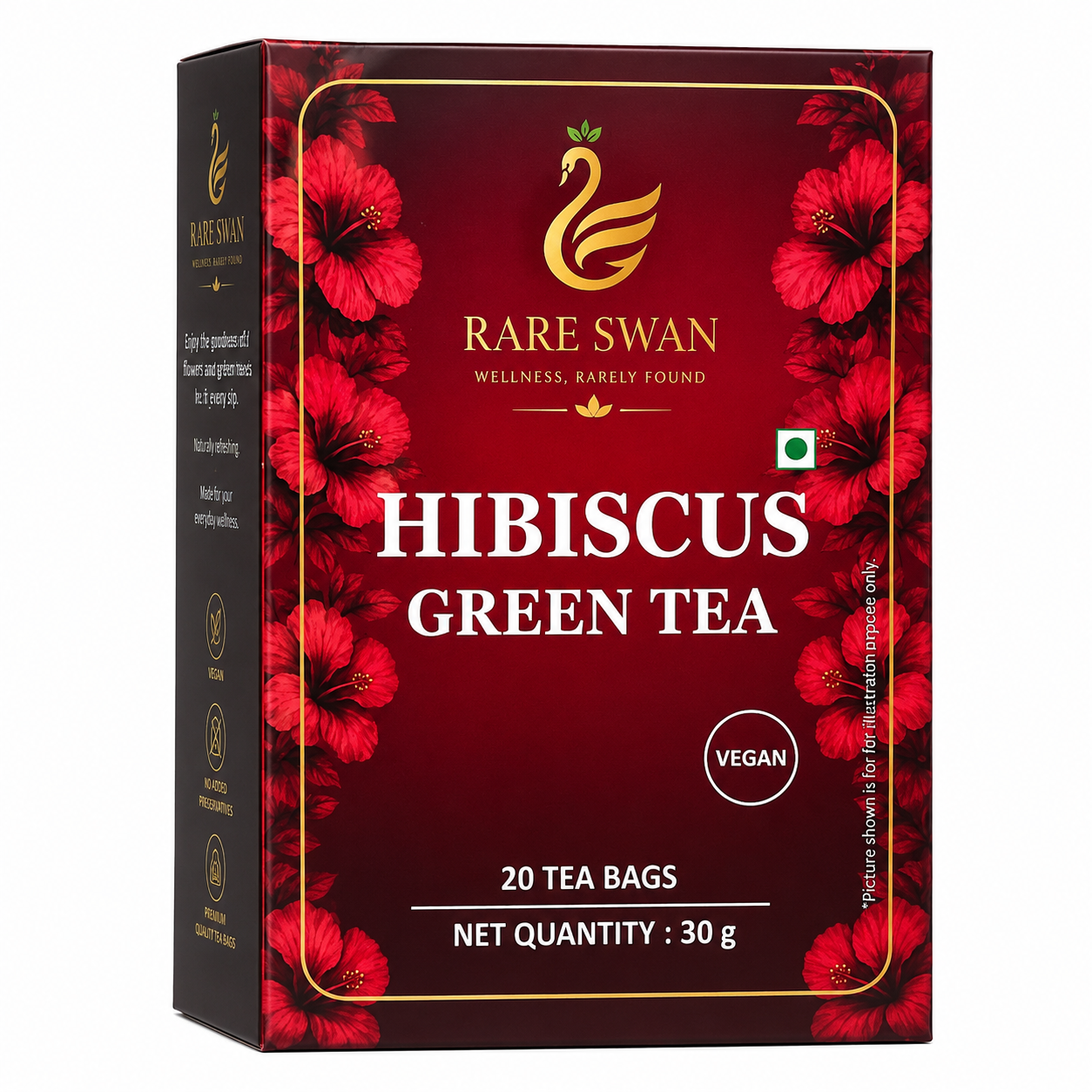 Rare Swan Hibiscus Green Tea for Refreshing Daily Wellness