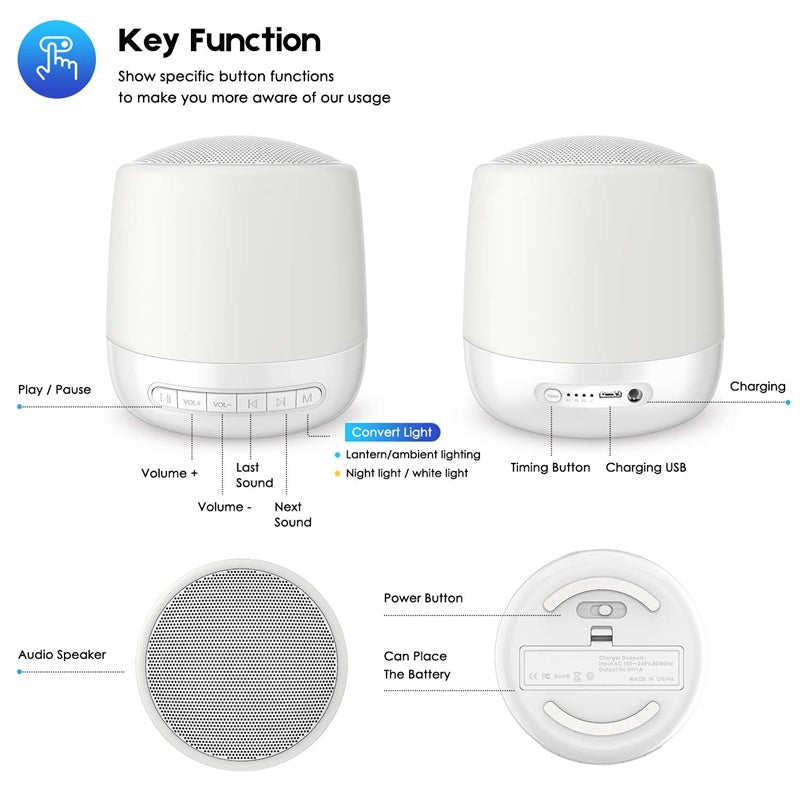 SnoozeEase White Noise Machine – Calm Nights, Happy Mornings