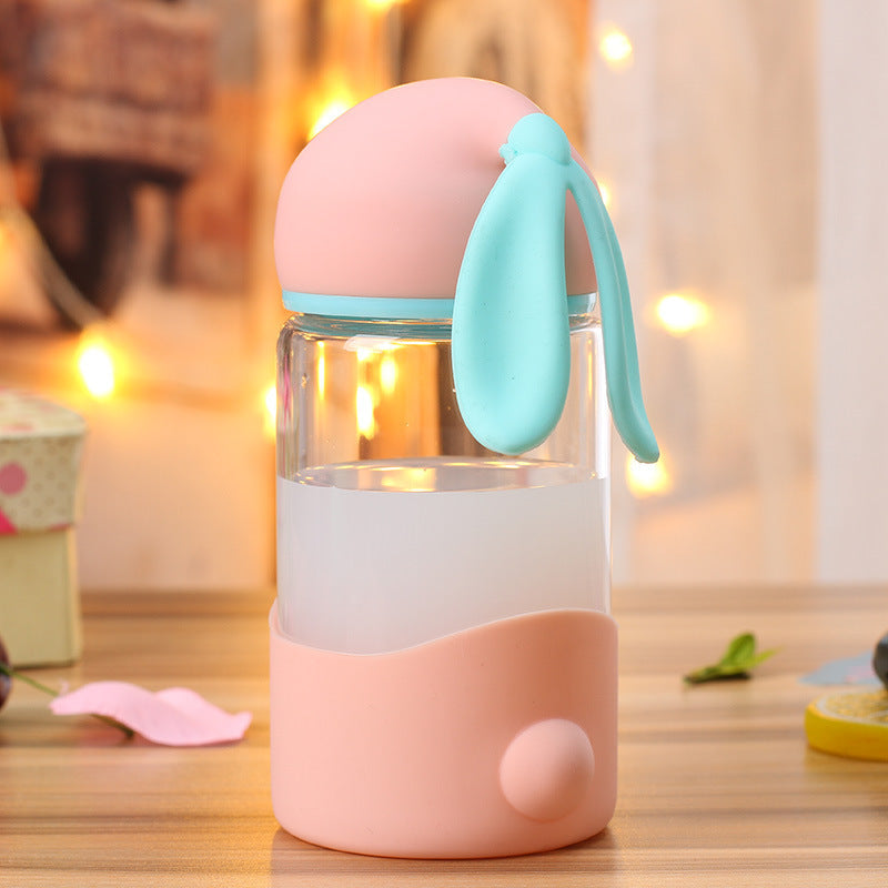Cute Bunny Glass Bottle – Stay Hydrated in Style!