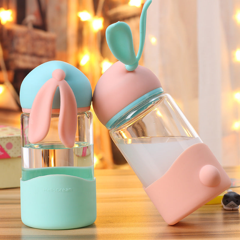 Cute Bunny Glass Bottle – Stay Hydrated in Style!