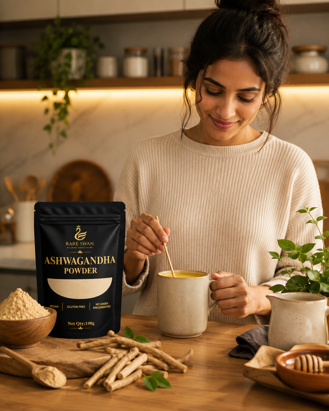 Rare Swan Ashwagandha Powder for Daily Calm and Balance