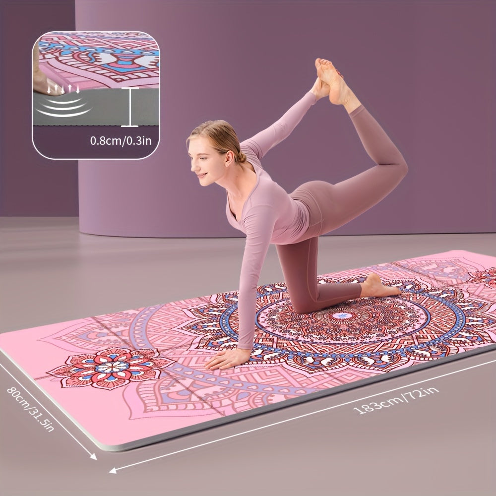 Foldable Pink Yoga Mat – Non-Slip Comfort Anywhere