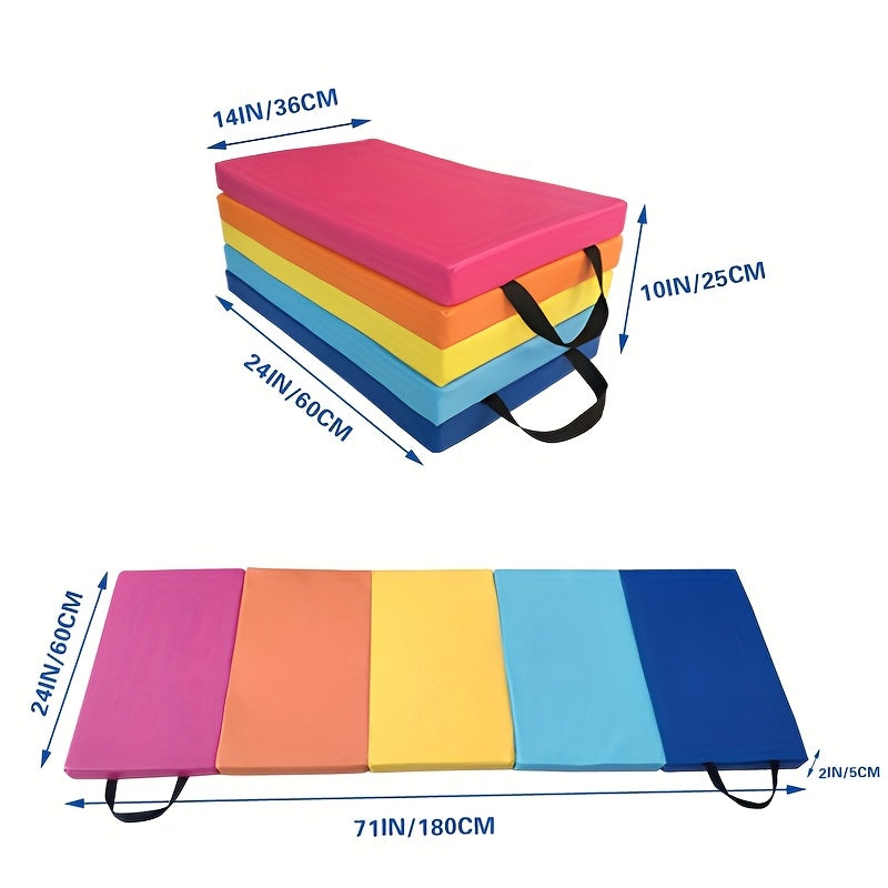 Rainbow Foldable Fitness Mat – Safe, Non-Slip Workouts