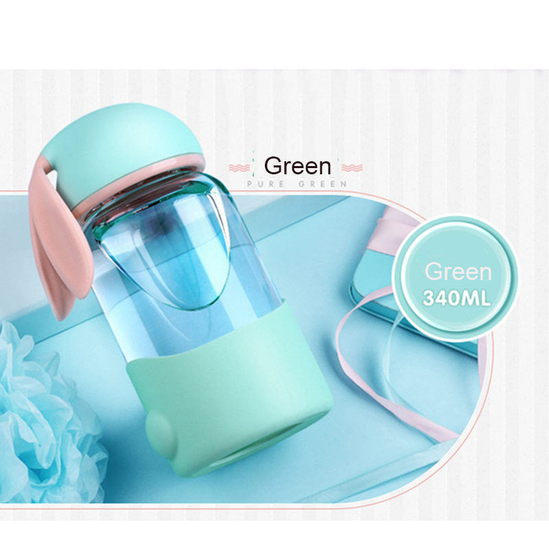 Cute Bunny Glass Bottle – Stay Hydrated in Style!