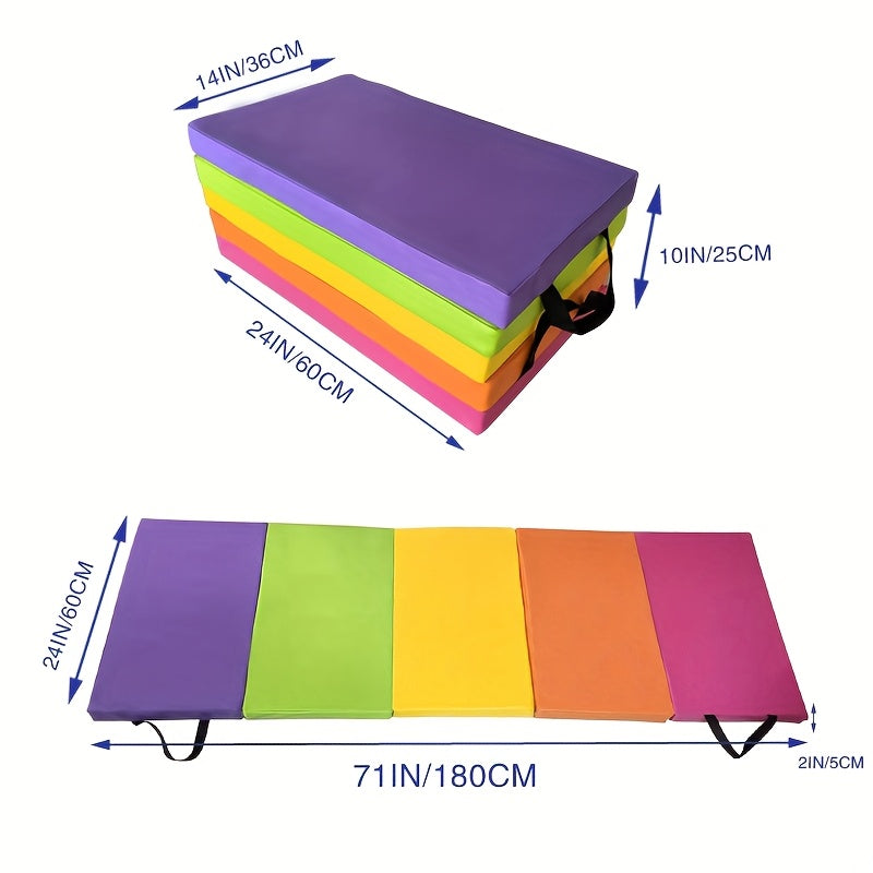 Rainbow Foldable Fitness Mat – Safe, Non-Slip Workouts