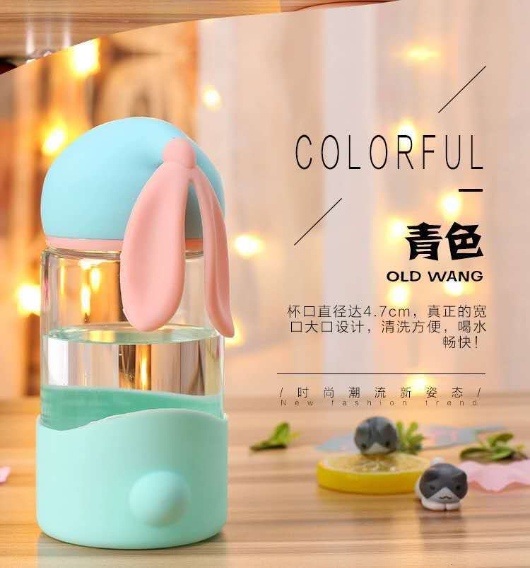 Cute Bunny Glass Bottle – Stay Hydrated in Style!