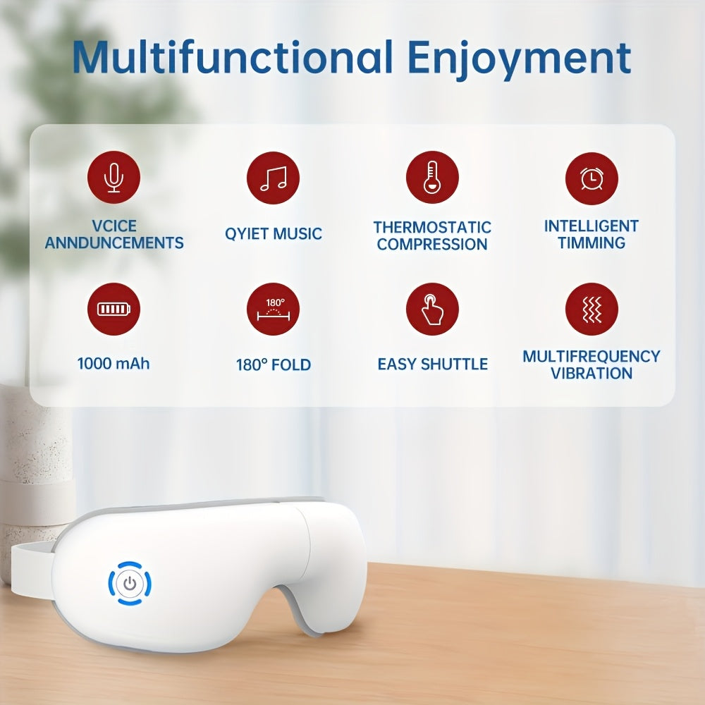 Portable Eye Massager with Heat & Music – Refresh Eyes